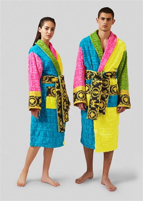 versace robe colorful|multi color versace robe.